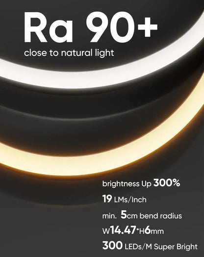 24V Glare-free Bright Cozy, Under Cabinet LED Strip Free Cut-2700K Warm White - Shine Decor