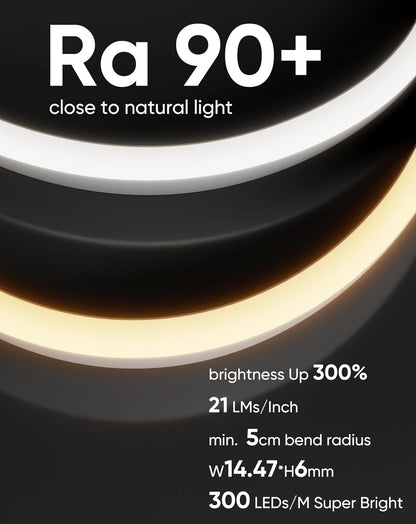 24V Glare-free Bright Cozy Under Cabinet LED Strip Free Cut 6000K Cool White - Shine Decor