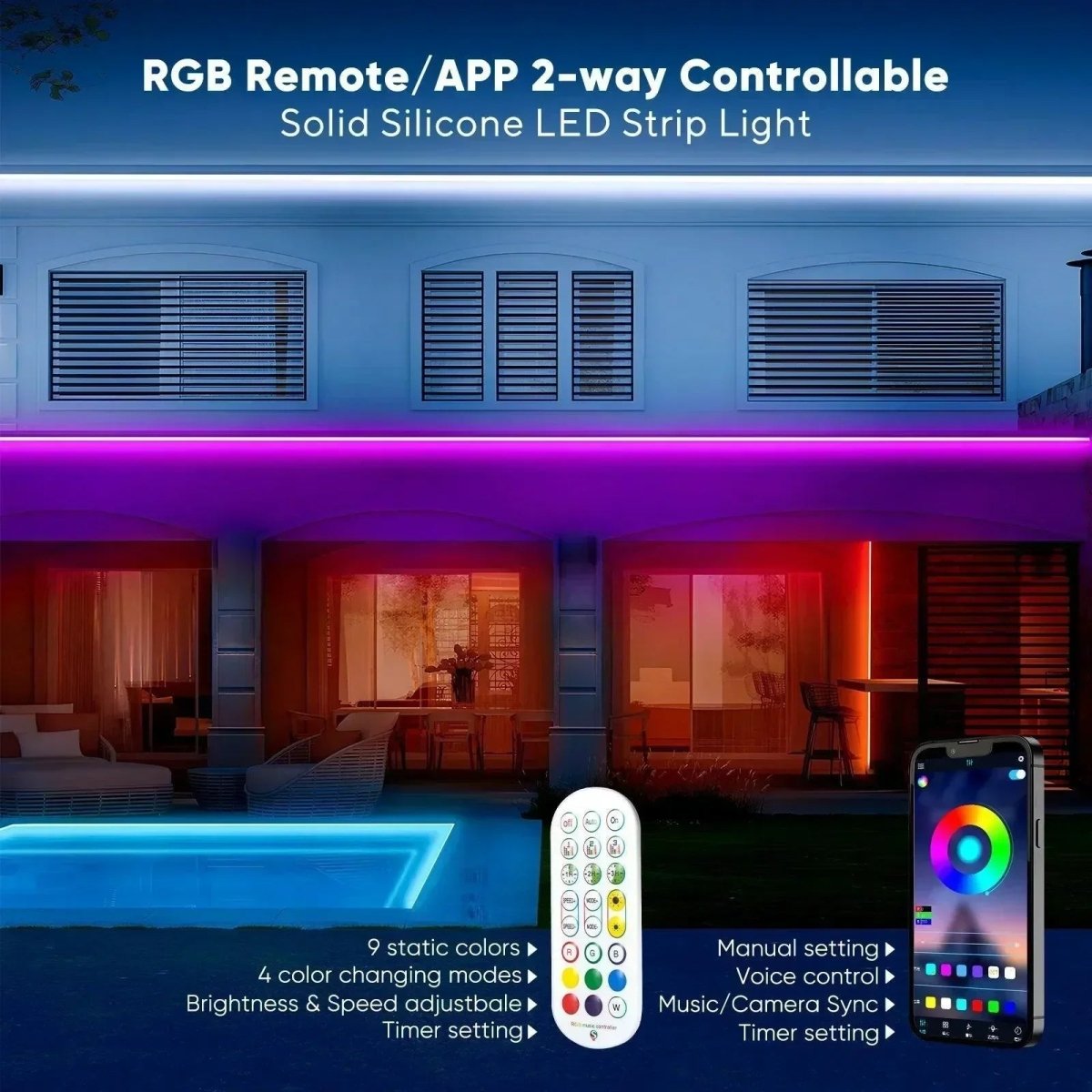 24V IP68 LED Strip Pool Strip Light Smart RGB Submersible Led Light Strips - Shine Decor