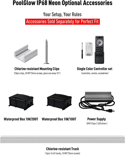 24V IP68 Underwater Led Strip Lights Submersible Warm White Neon Up to 9.84ft Depth - Shine Decor