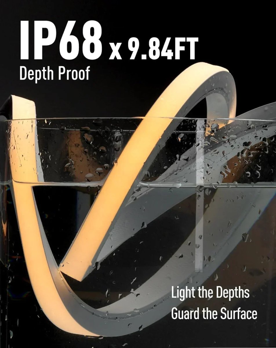 24V IP68 Underwater Led Strip Lights, Submersible Warm White Neon- Up to 9.84ft Depth - Shine Decor