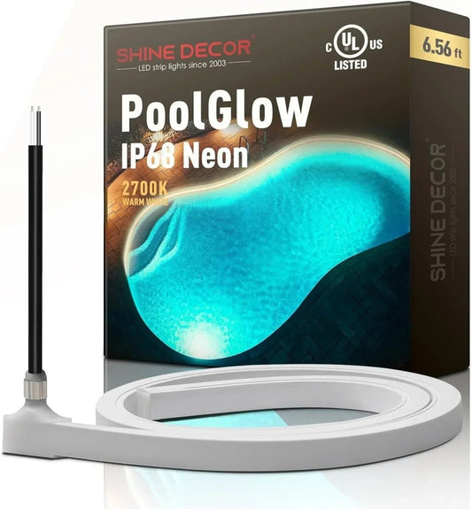 24V IP68 Underwater Led Strip Lights, Submersible Warm White Neon- Up to 9.84ft Depth - Shine Decor