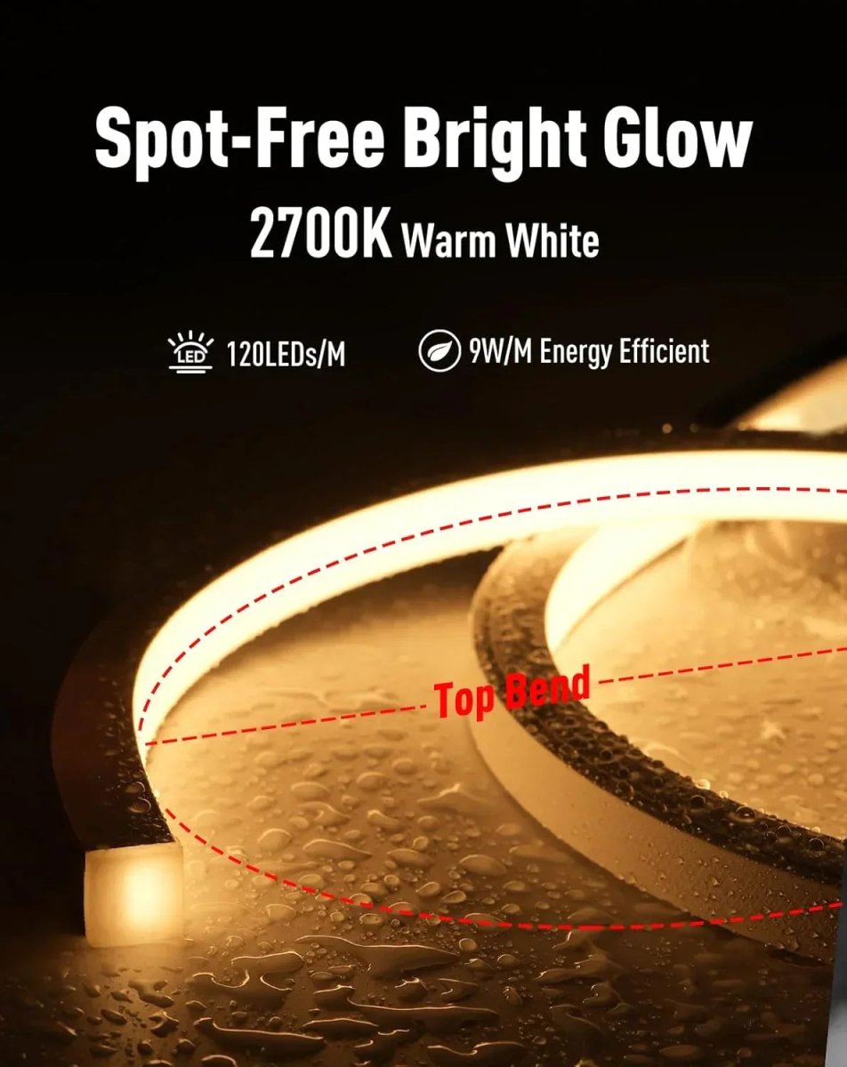 24V IP68 Underwater Led Strip Lights, Submersible Warm White Neon- Up to 9.84ft Depth - Shine Decor