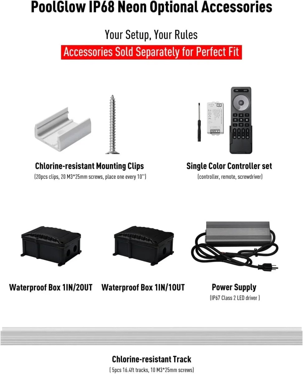 24V IP68 Underwater Led Strip Lights, Submersible Warm White Neon- Up to 9.84ft Depth - Shine Decor