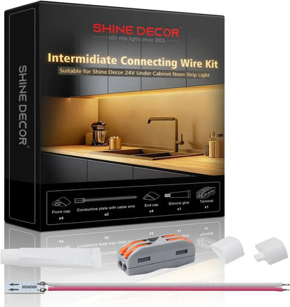 24V Under Cabinet Led Strip Connector Wire Kit - Shine Decor