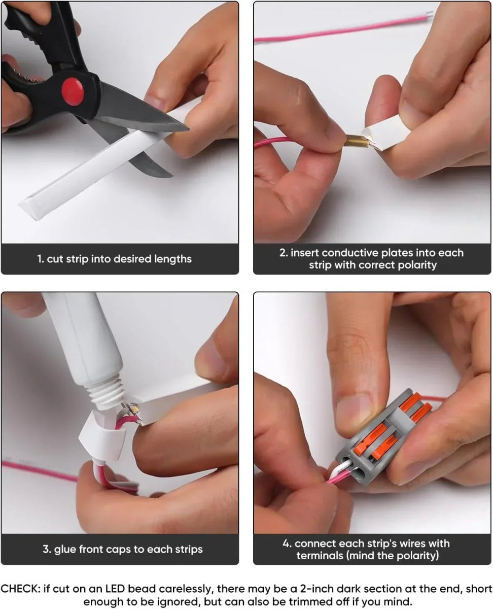 24V Under Cabinet Led Strip Connector Wire Kit - Shine Decor