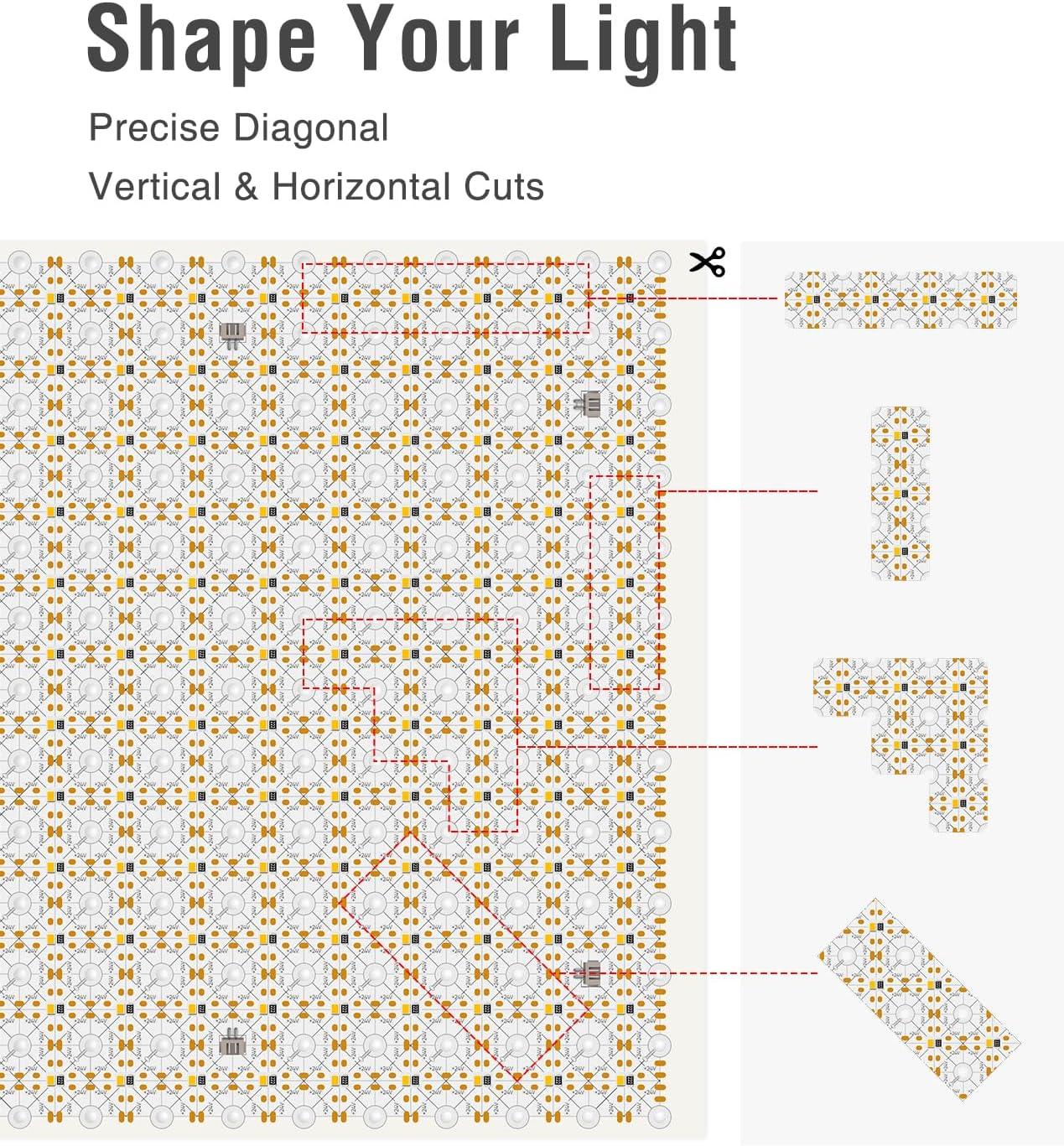 24V CCT Tunable LED Backlight Sheet - 576 LEDs, 4400LM, Cut Any Shape