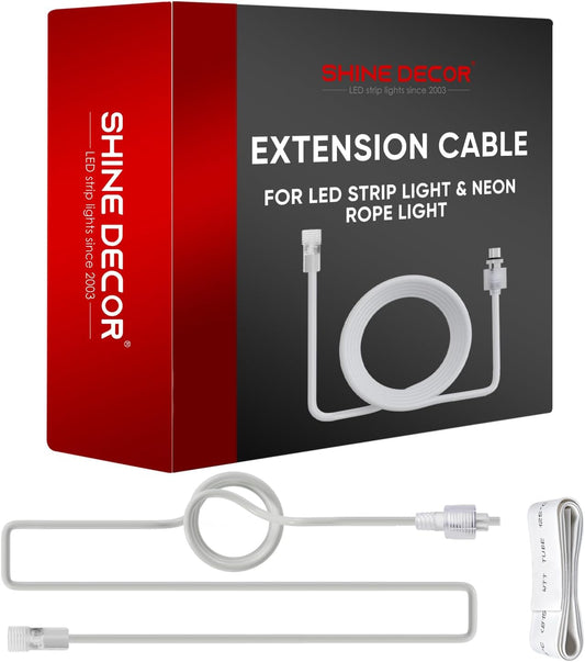 10FT Extended Middle Wire for Male-to-Female Single LED Neon Rope Lights and RGB neon