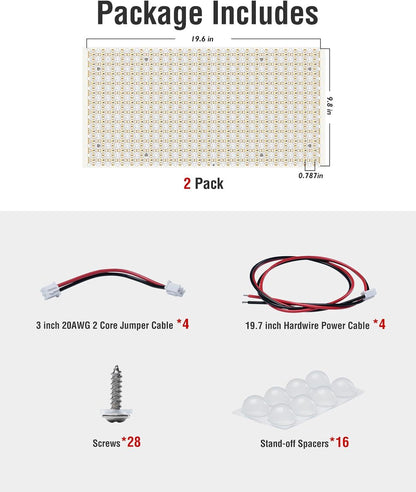 24V Cuttable LED Backlight Sheet - 288 LEDs, Solder-Free, 3000K/6000K