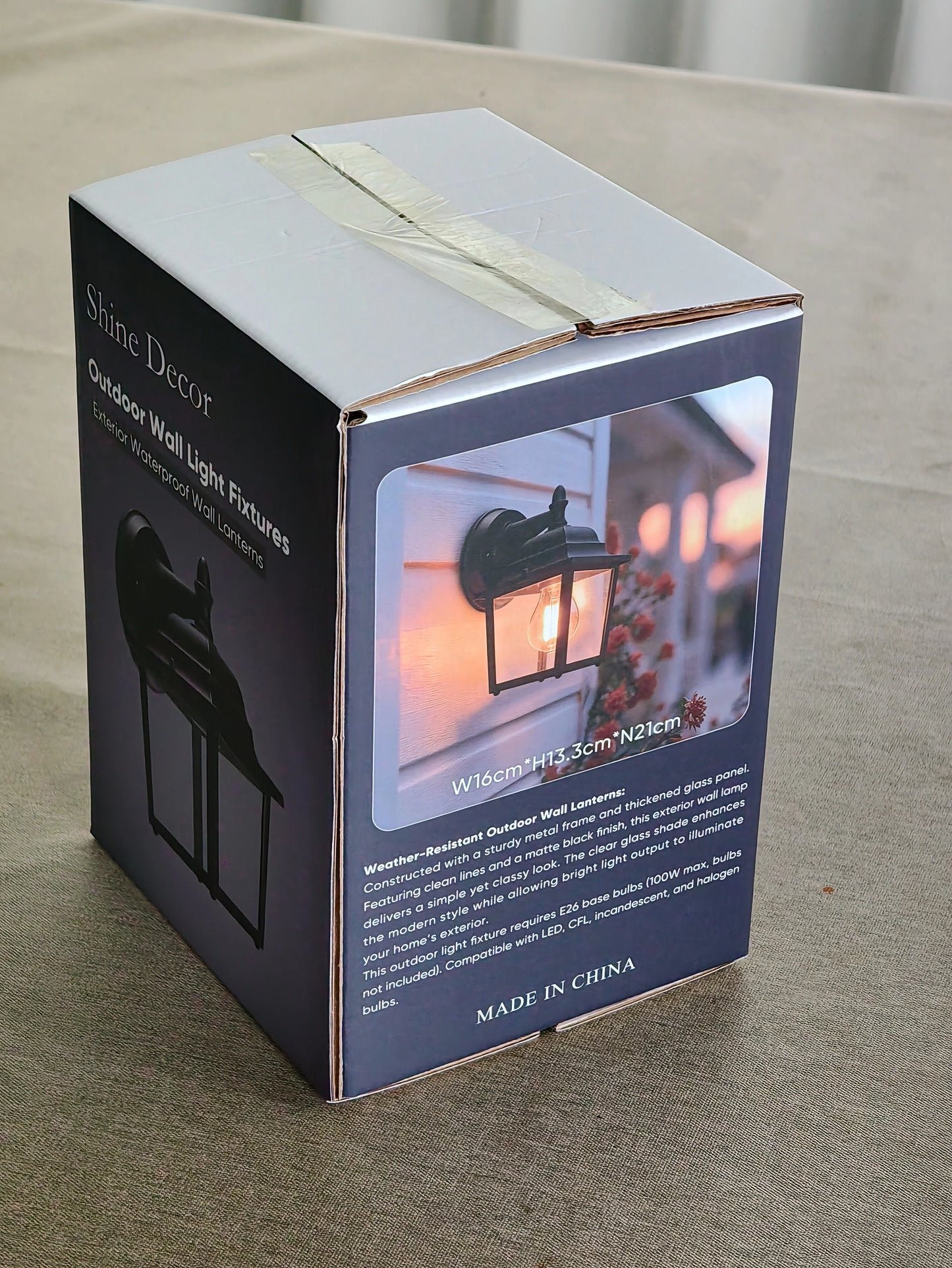 Shine Decor Outdoor Wall Light Fixtures, Exterior Waterproof Wall Lanterns