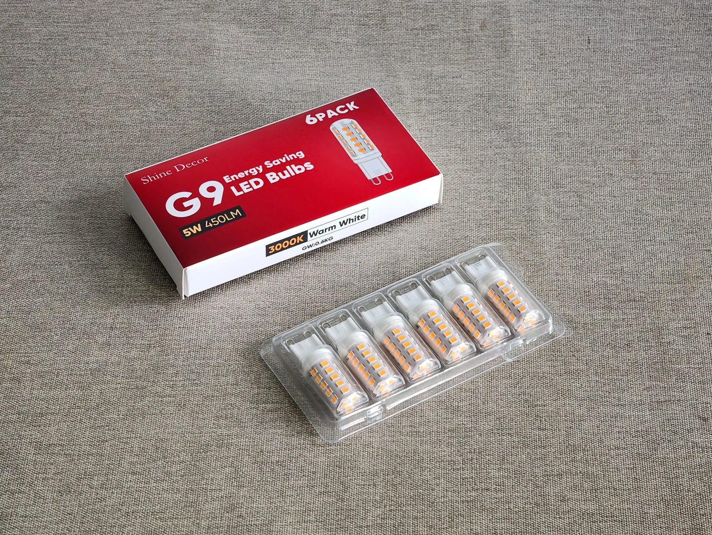Shine Decor G9 LED Bulb 5W 450LM 6 Pack