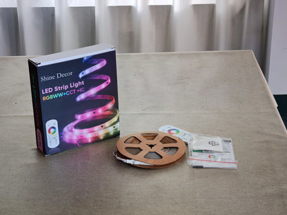 Shine Decor LED Strip Light RGBWW +CCT +IC, Multi Functions Warm/Cool White Tunable Bright Dimmable Color Chasing