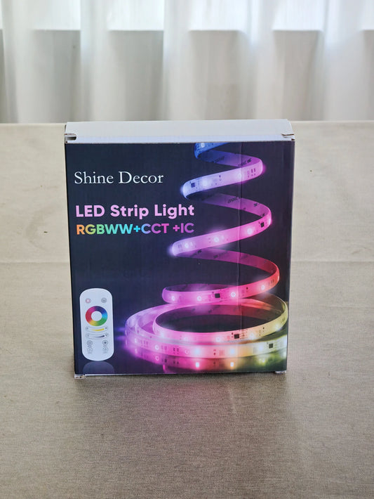 Shine Decor LED Strip Light RGBWW +CCT +IC, Multi Functions Warm/Cool White Tunable Bright Dimmable Color Chasing