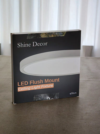 Shine Decor LED Flush Mount Ceiling Light Fixture, 24W 1600LM Bright LED Ceiling Light, Energy-Efficient Low Profile Ceiling Lamp for Hallway Bedroom Kitchen Closet Laundry Room