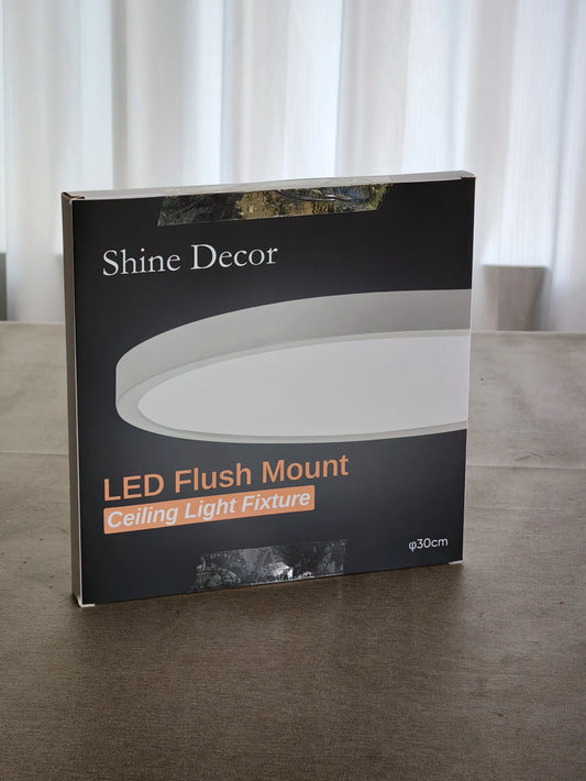 Shine Decor LED Flush Mount Ceiling Light Fixture, 24W 1600LM Bright LED Ceiling Light, Energy-Efficient Low Profile Ceiling Lamp for Hallway Bedroom Kitchen Closet Laundry Room