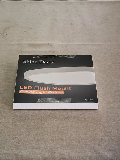 Shine Decor LED Flush Mount Ceiling Light Fixture, 24W 1600LM Bright LED Ceiling Light, Energy-Efficient Low Profile Ceiling Lamp for Hallway Bedroom Kitchen Closet Laundry Room