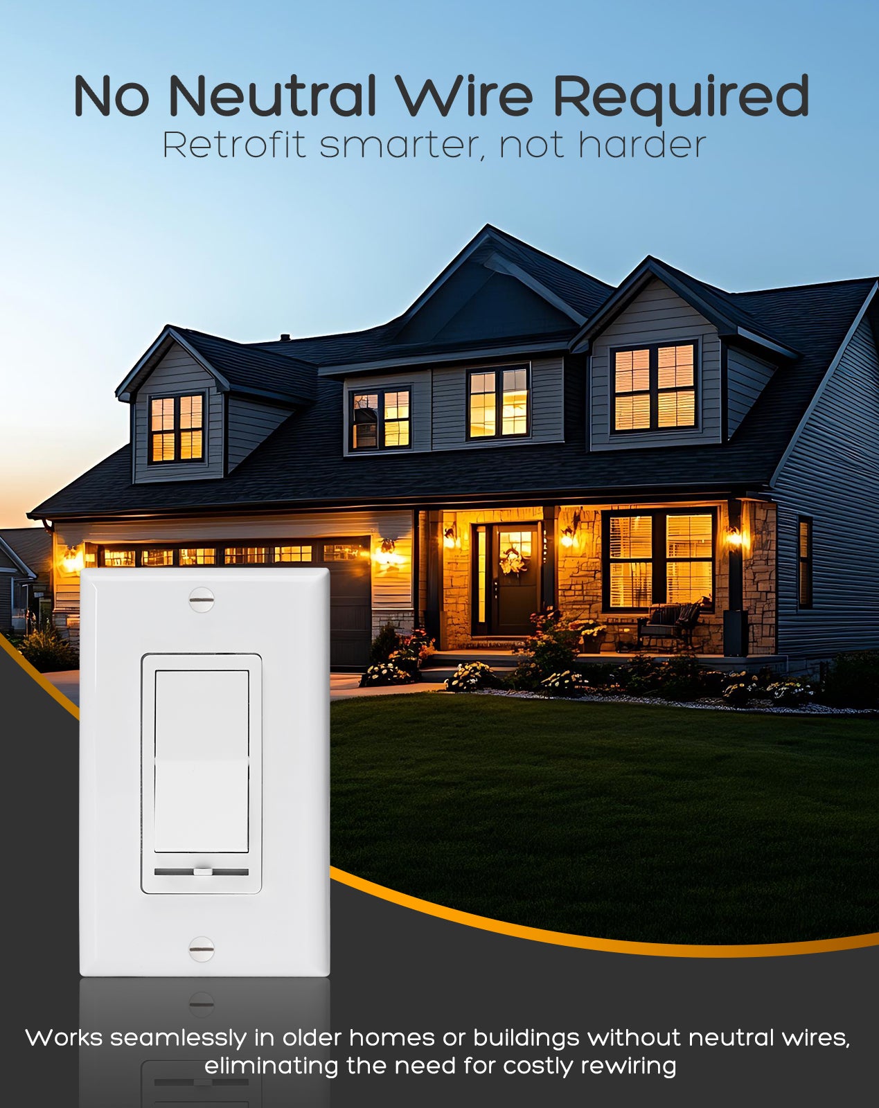 Flicker Free Slient ELV Slide Dimmer Switch Pack, compatlible with 120V/277V systems
