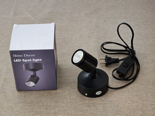 Shine Decor 5W LED Spotlights, 3 Color Temperatures, ideal for Plants, Pictures & Artwork - Floor & Wall Accent Lights with 5.9FT Plug Cord