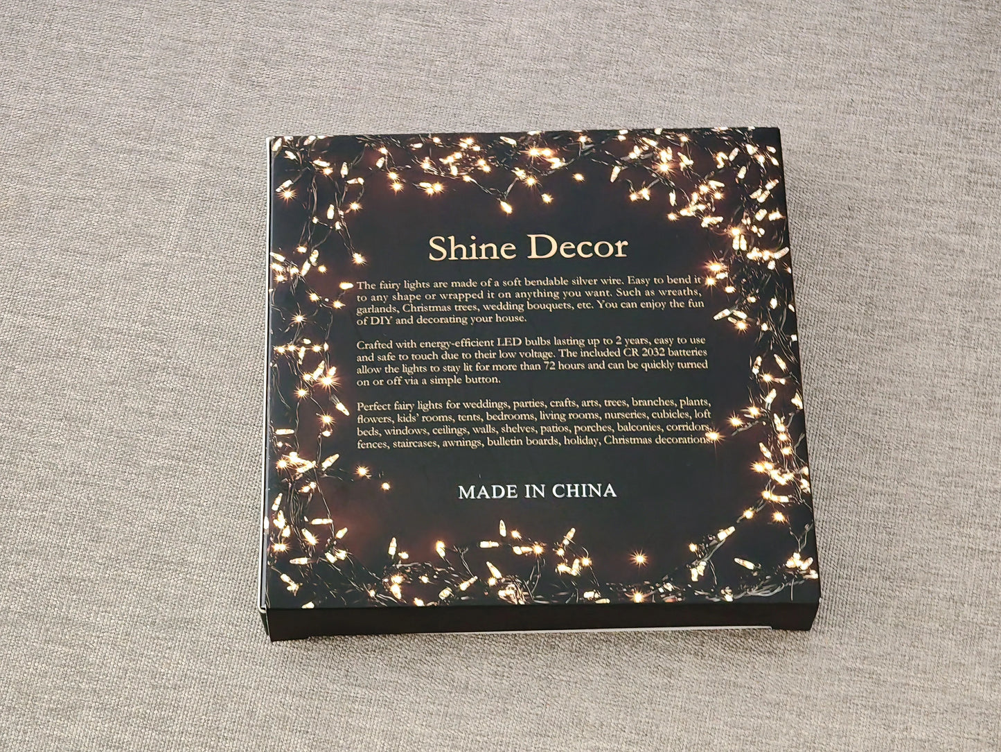 Shine Decor 200 LED 65.6FT Christmas Fairy Lights Battery Operated, IP65 Waterproof Warm White Flexible Silver Wire DIY Decorative String Lights for Christmas Tree Wedding Party Home Garden