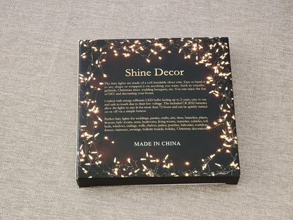 Shine Decor 200 LED 65.6FT Christmas Fairy Lights Battery Operated, IP65 Waterproof Warm White Flexible Silver Wire DIY Decorative String Lights for Christmas Tree Wedding Party Home Garden