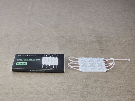 Shine Decor LED Module Light for Signs, IP68 Waterproof Cool White Advertising Sign Decor Lights for Storefront Window Display, Self-Adhesive Decorative Lights for Shop Restaurant Café Bank