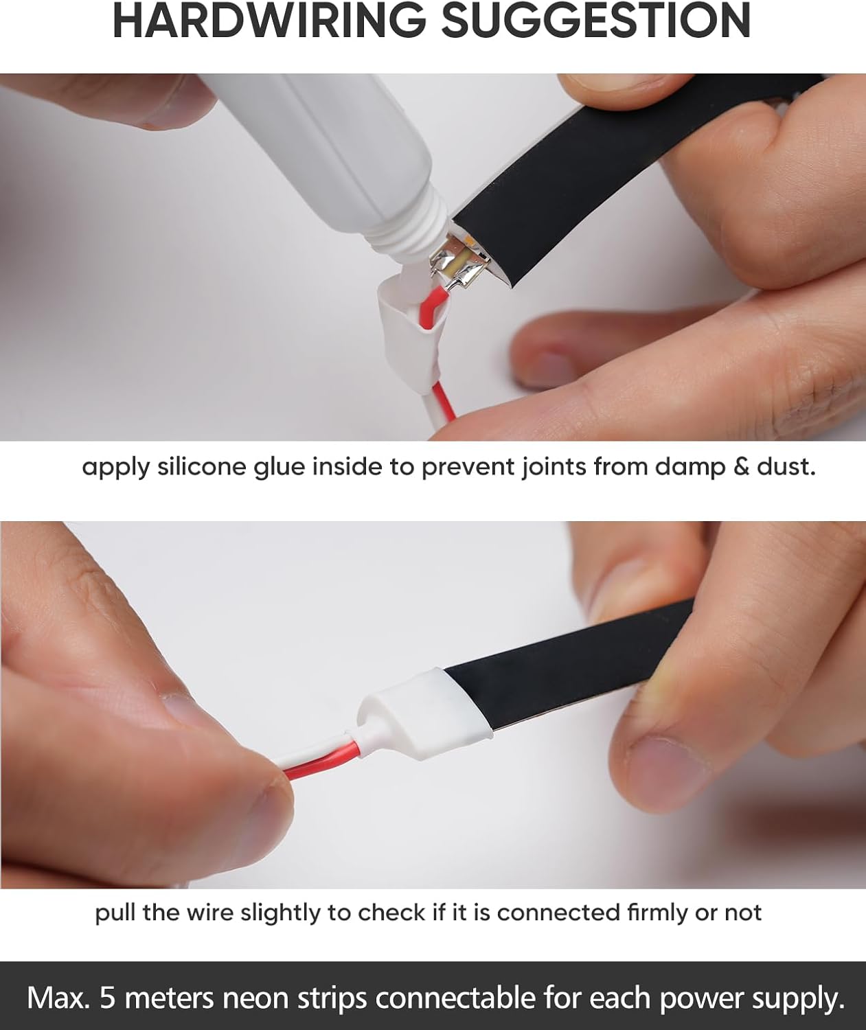 24V Under Cabinet Led Strip Connector Wire Kit