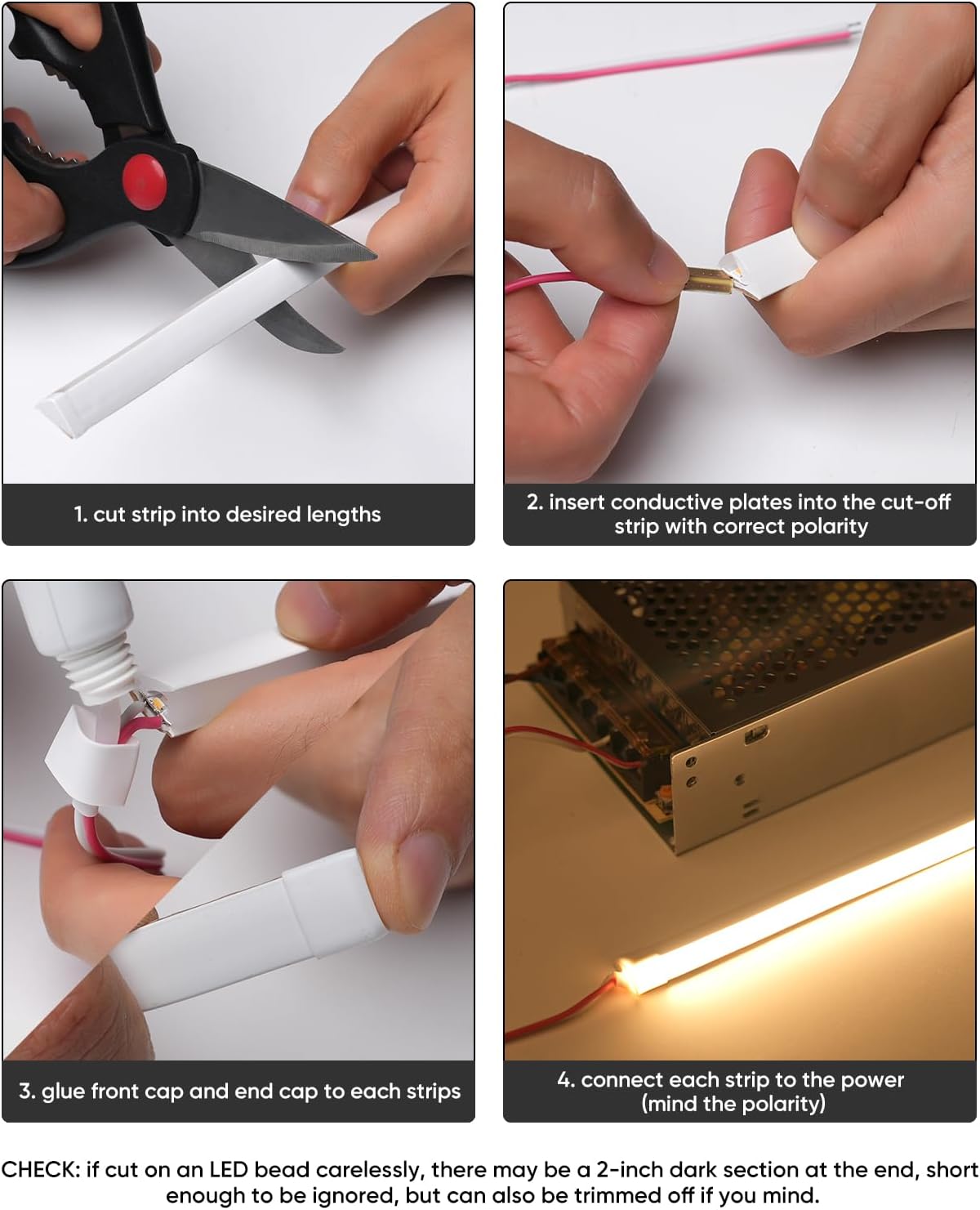 24V Under Cabinet Led Strip Connector Wire Kit