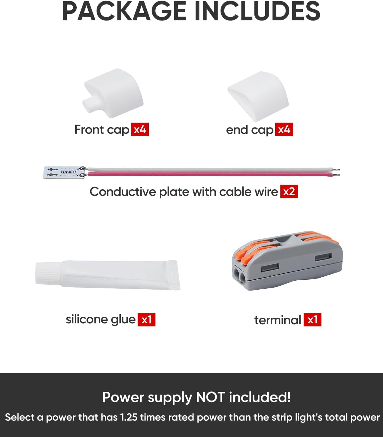 24V Under Cabinet Led Strip Connector Wire Kit