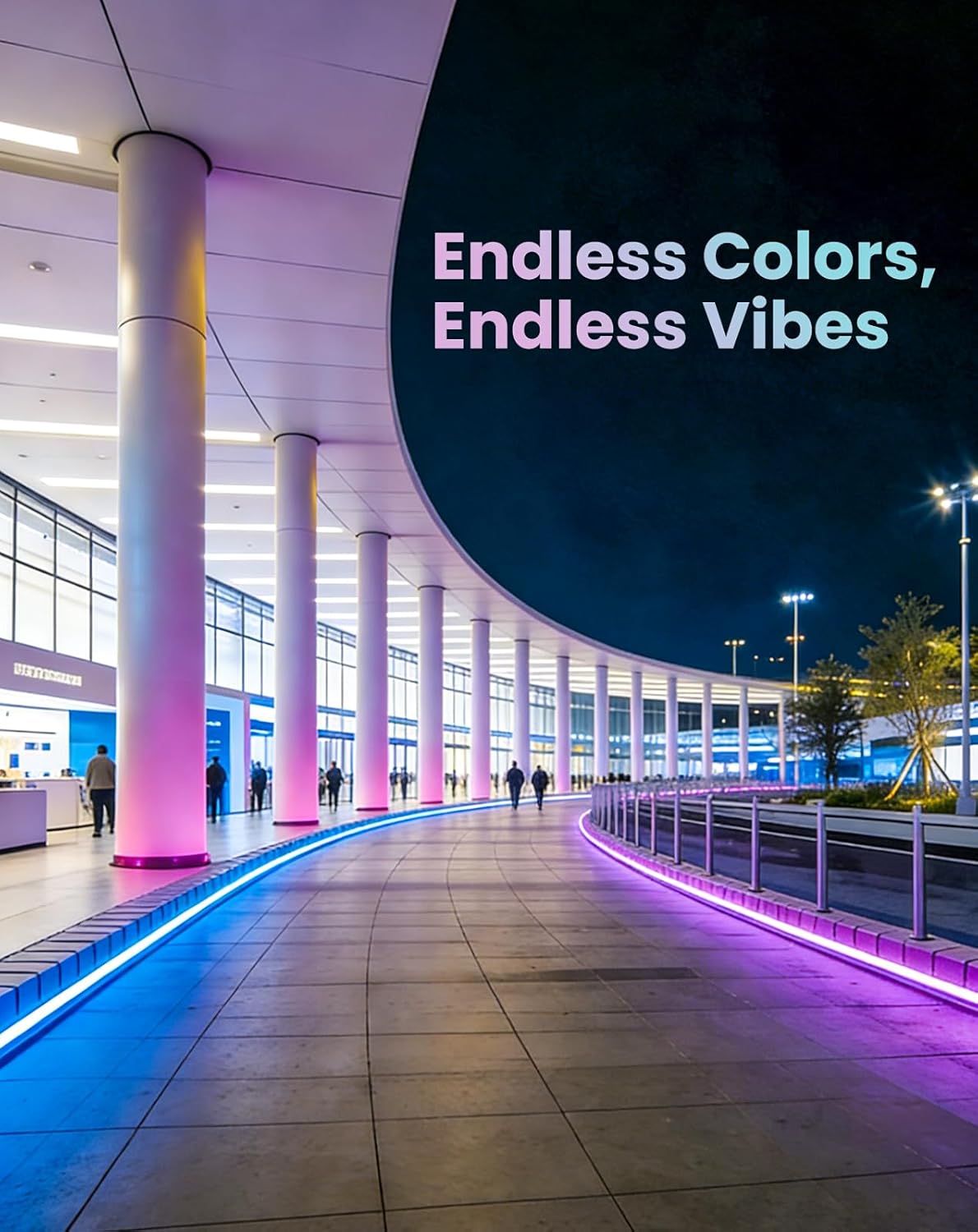 120V Smart RGB LED Neon Rope Light, IP65, Work with Alexa, Google Assistant