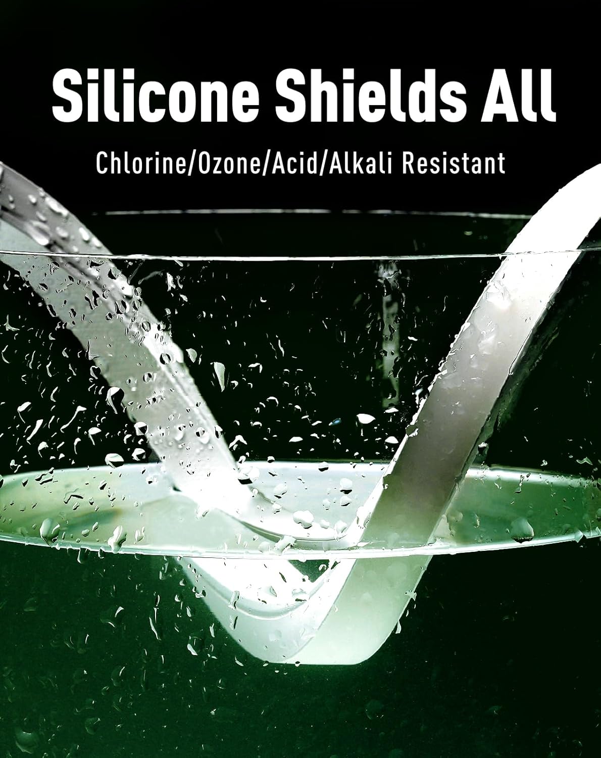 Silicone shield with text 'Silicone Shields All' on a black background