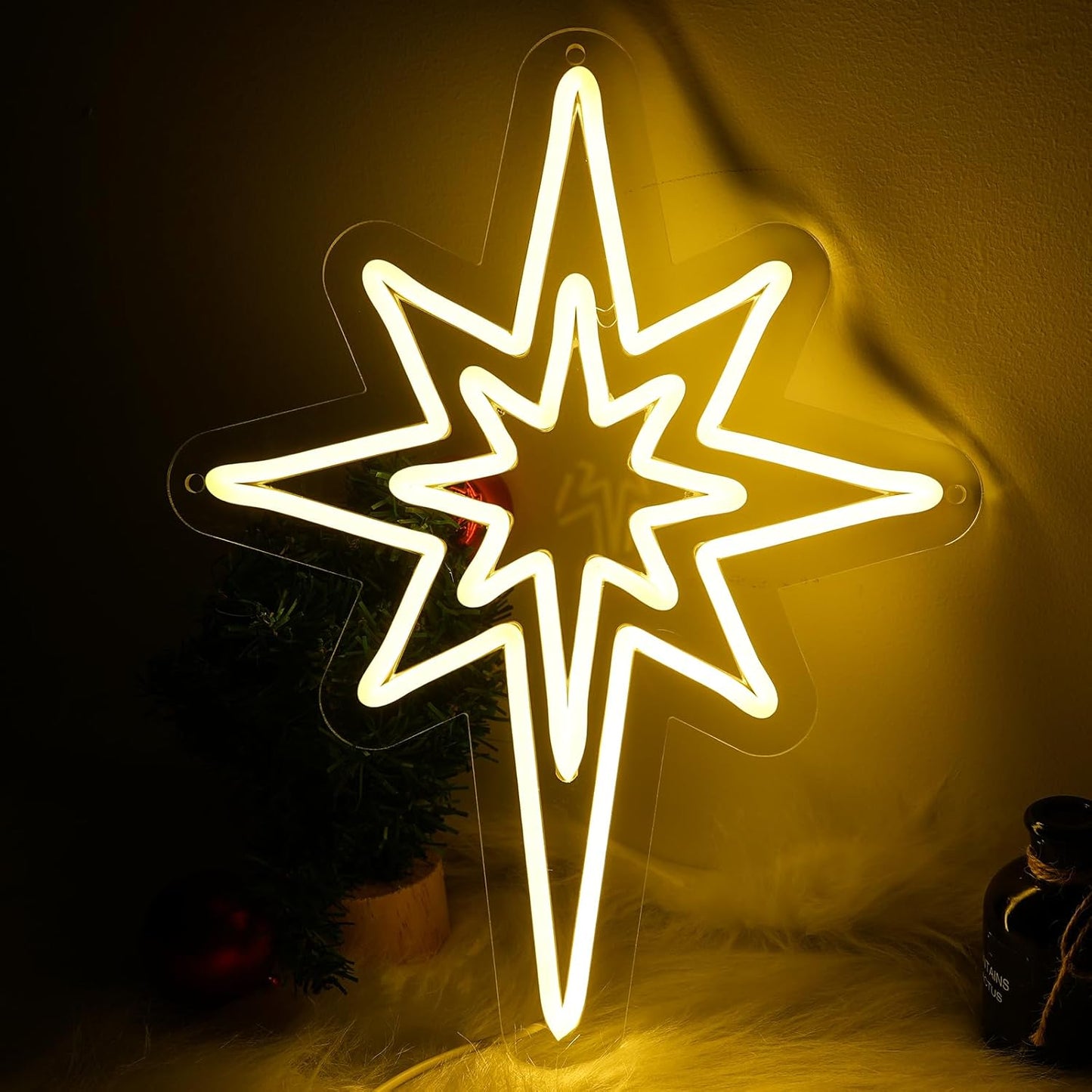 LED Bethlehem Star Light Warm White Plug In Motif Christmas Light