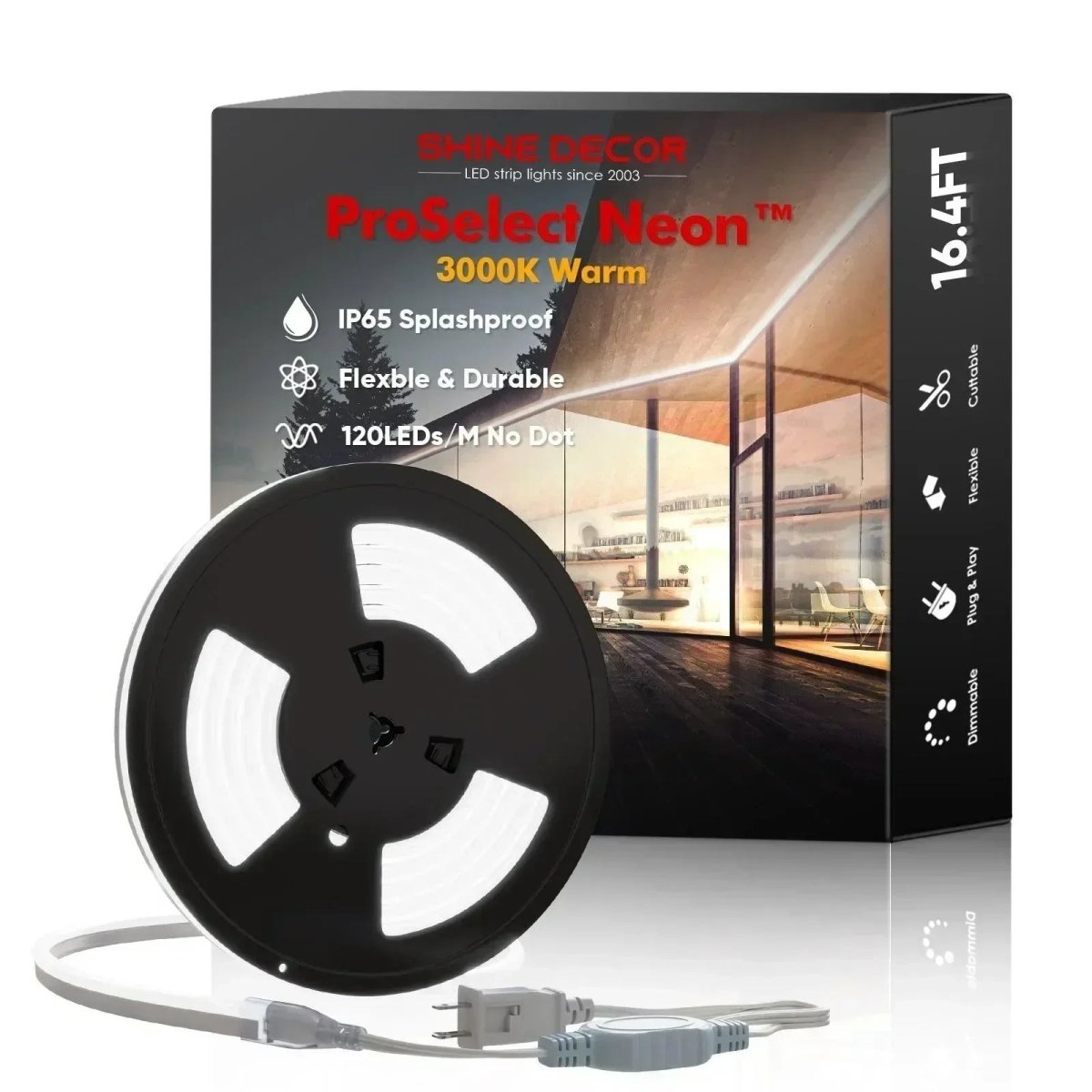 Aluminum Track Channel 3.3FT Pack of 8pcs For 110V Led Neon Light Single Color - Shine Decor