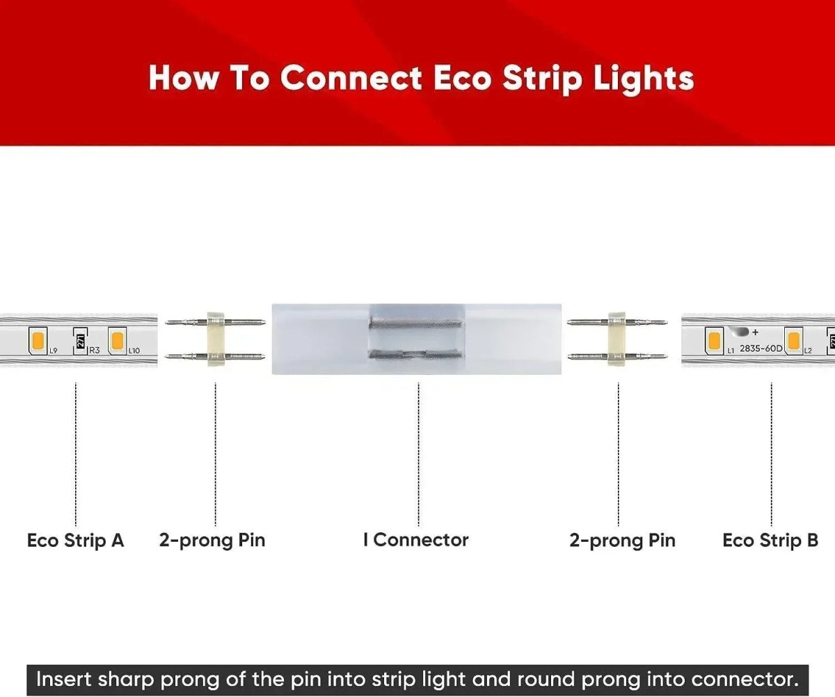 Connector Kit for 110V 11.5x7.5mm ECO LED Strip Lights - Shine Decor