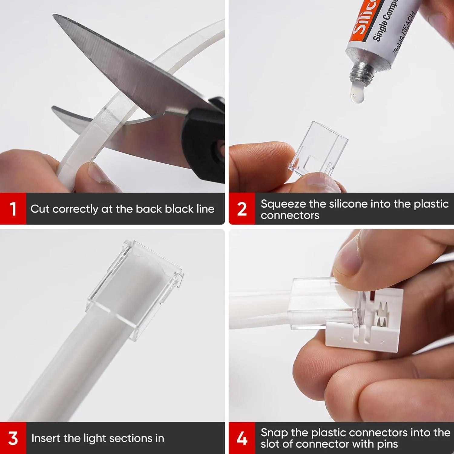 Connector Kit for 120V 10x4.5mm COB Neon/COB Strip - Shine Decor