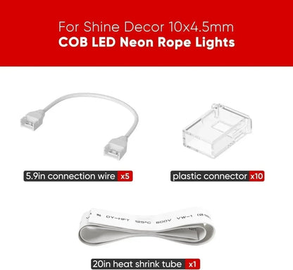 Connector Kit for 120V 10x4.5mm COB Neon/COB Strip - Shine Decor