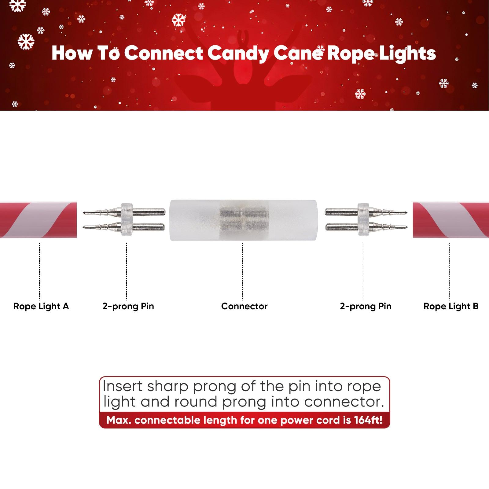 Connector Pack For 110V Candy Cane LED Rope Light - Shine Decor