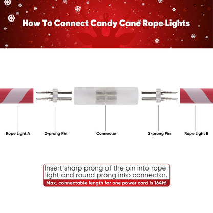 Connector Pack For 110V Candy Cane LED Rope Light - Shine Decor