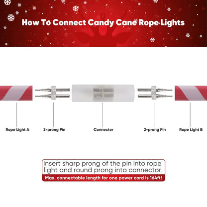 Connector Pack For 110V Candy Cane LED Rope Light and Patriotic Rope Light - Shine Decor