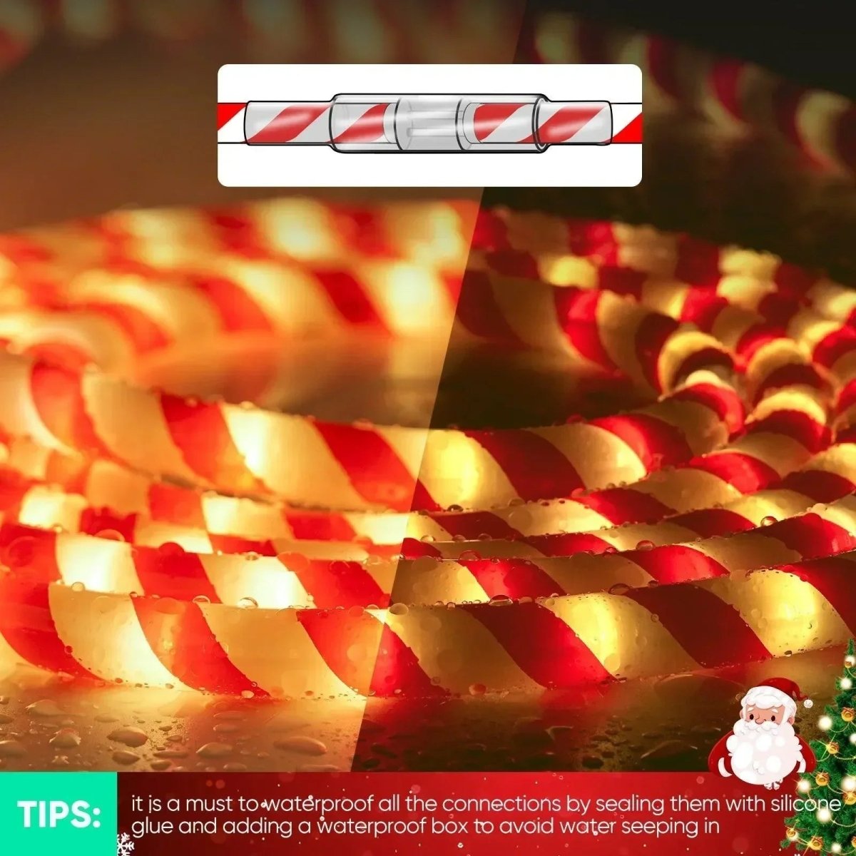 Connector Pack For 110V Candy Cane LED Rope Light and Patriotic Rope Light - Shine Decor