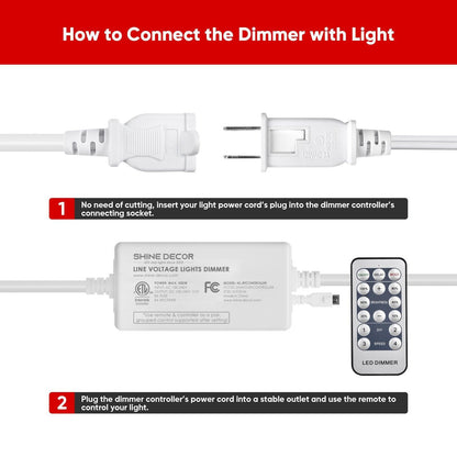 Dimmer Controller Pack for All 120V LED Strip Lights LED Neon Rope Lights - Shine Decor