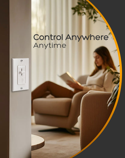 ELV Slide Dimmer Light Switch Pack Wall Plate Included UL Listed - Shine Decor