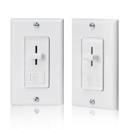 ELV Slide Dimmer Light Switch Pack Wall Plate Included UL Listed - Shine Decor