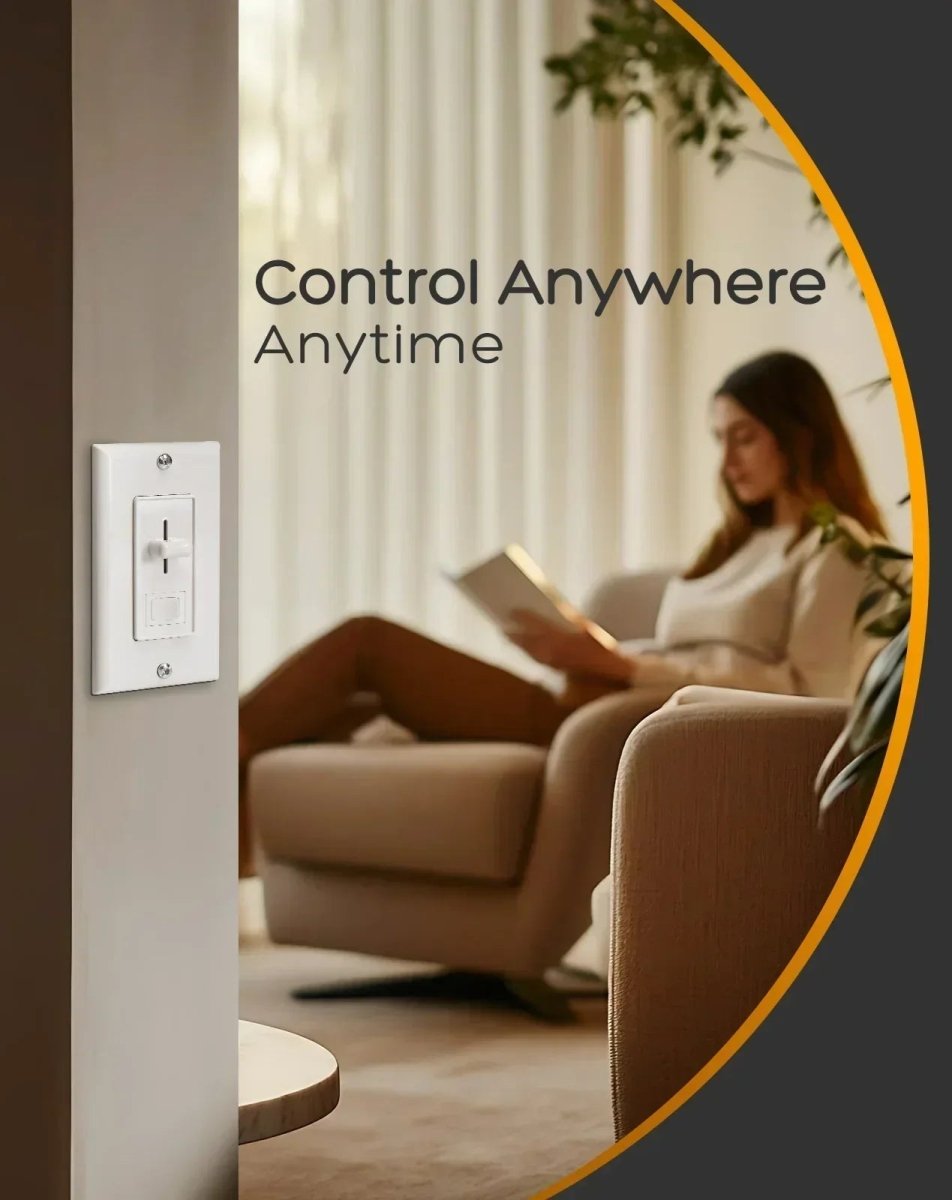 ELV Slide Dimmer Light Switch Pack Wall Plate Included UL Listed - Shine Decor