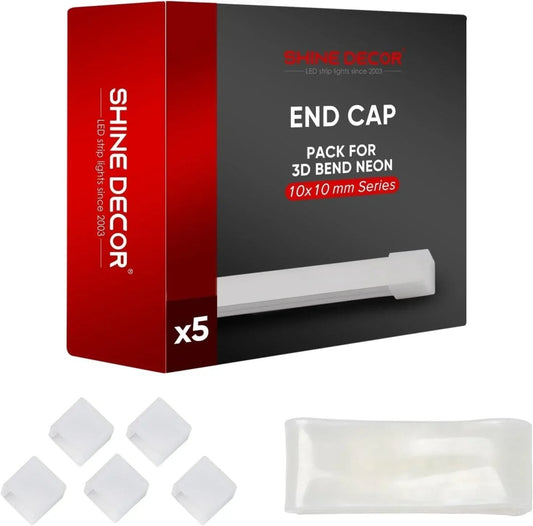 End Cap Pack for 120V 3D Bend LED Neon Rope Lights 10x10mm - Shine Decor