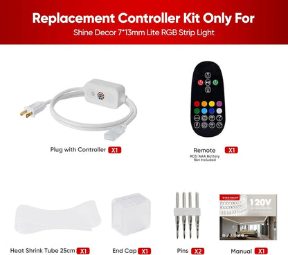 Extra Controller Kit for 110V 7x13mm RGB LED Lite Strip Lights - Shine Decor