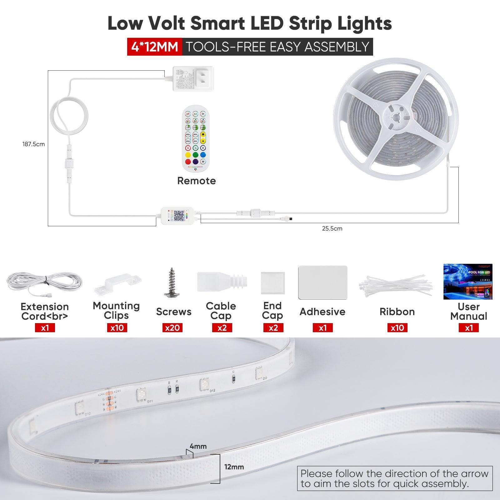 24V Smart Solid Silicone RGB Led Strip Light IP67 Super Waterproof Pool Lighting - Shine Decor