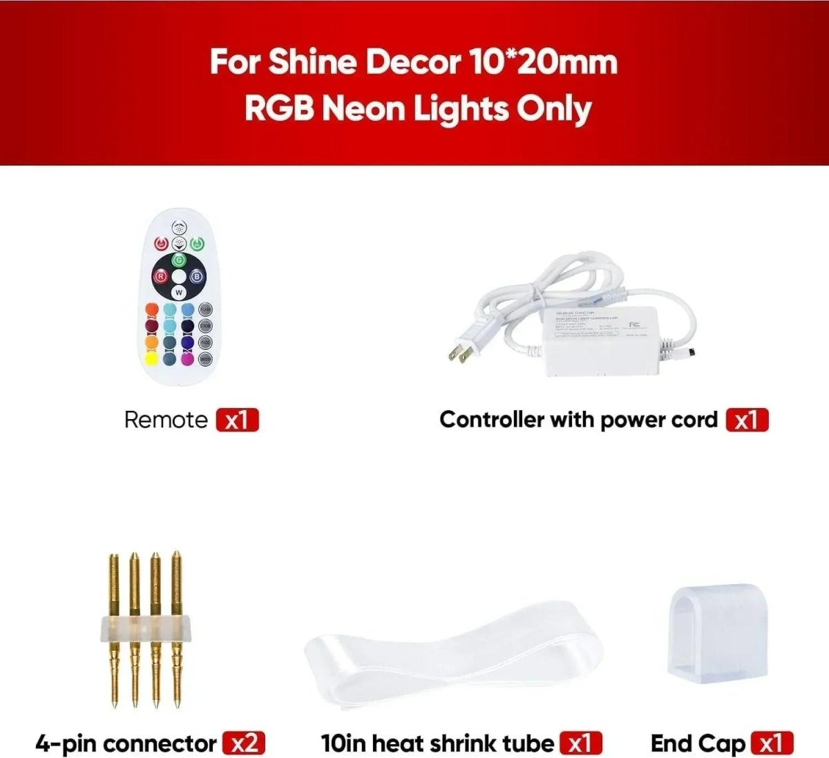 Extra Controller Pack for 110V 10x20mm RGB Neon Light-Eco RGB Neon - Shine Decor