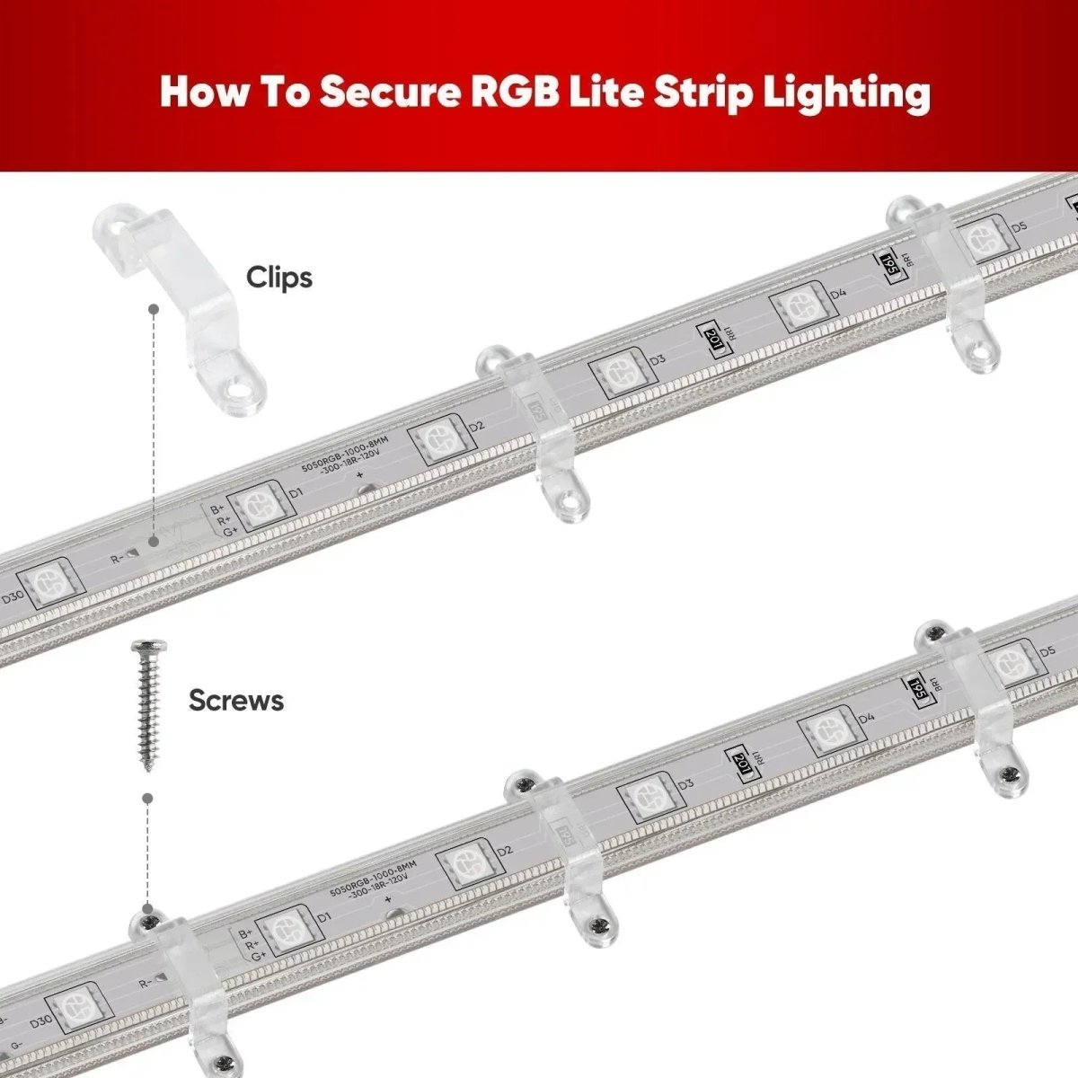 Extra Mounting Pack for 110V Eco Strip CCT Strip And Lite RGB Strip - Shine Decor