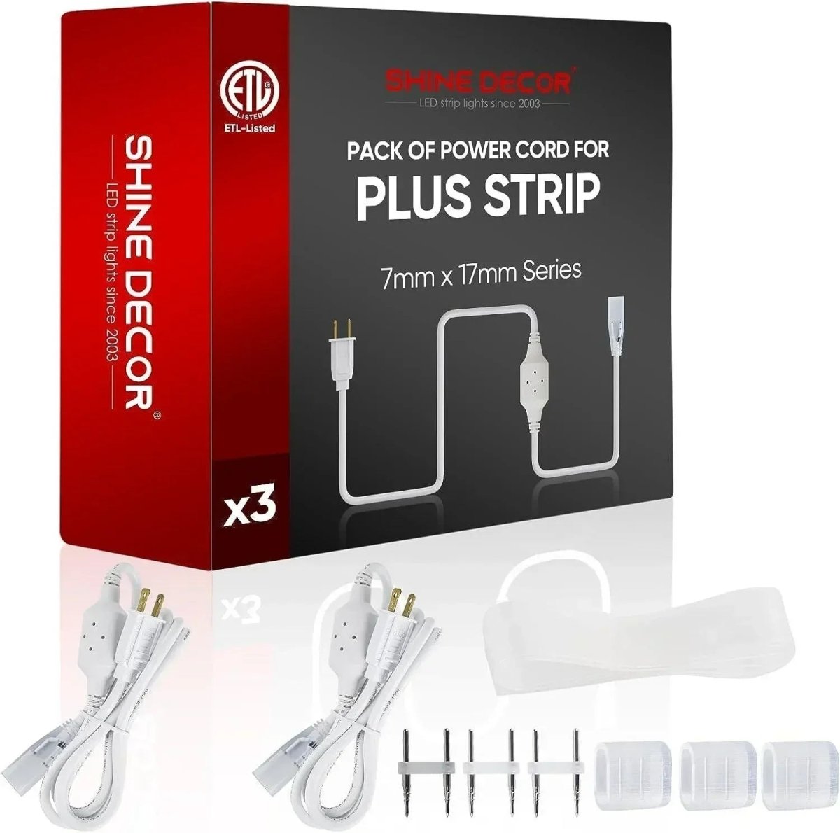 Shine Decor Led Neon Rope/Led Strip Power Cord Pack Collection