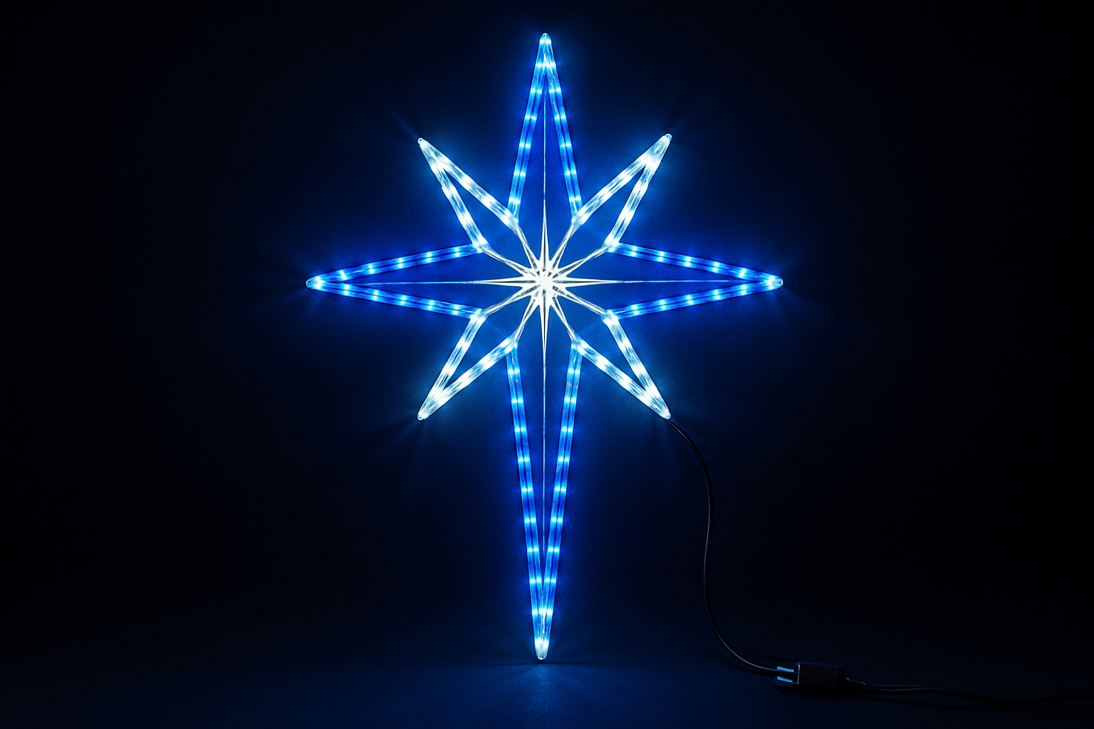 Large Star of Bethlehem Blue White Color Plug In Motif Christmas Light